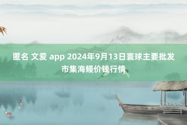 匿名 文爱 app 2024年9月13日寰球主要批发市集海鳗价钱行情