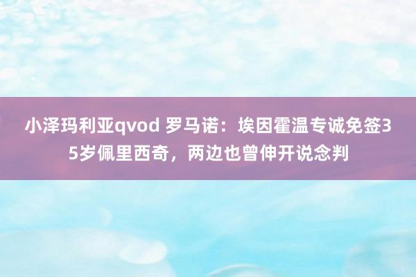 小泽玛利亚qvod 罗马诺：埃因霍温专诚免签35岁佩里西奇，