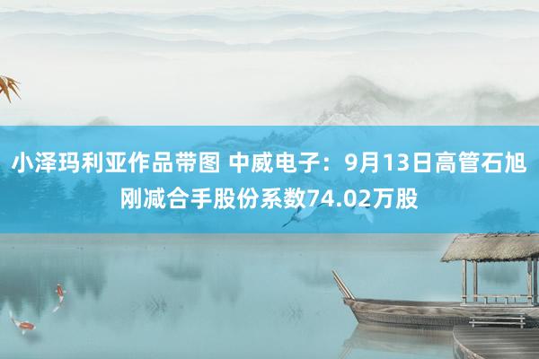 小泽玛利亚作品带图 中威电子：9月13日高管石旭刚减合手股份系数74.02万股