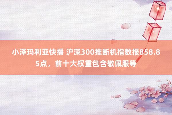 小泽玛利亚快播 沪深300推断机指数报858.85点，前十大权重包含敬佩服等