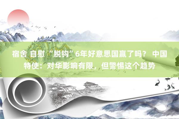 宿舍 自慰 “脱钩”6年好意思国赢了吗？ 中国特使：对华影响有限，但警惕这个趋势