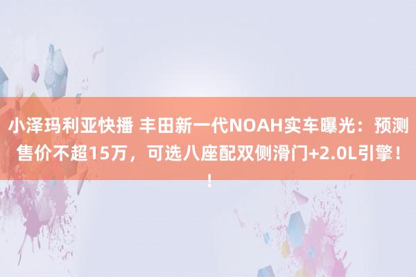 小泽玛利亚快播 丰田新一代NOAH实车曝光：预测售价不超15万，可选八座配双侧滑门+2.0L引擎！