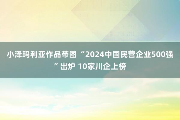 小泽玛利亚作品带图 “2024中国民营企业500强”出炉 10家川企上榜