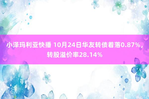 小泽玛利亚快播 10月24日华友转债着落0.87%，转股溢价率28.14%