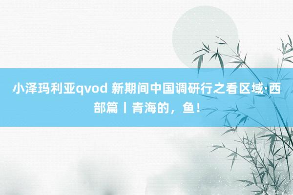 小泽玛利亚qvod 新期间中国调研行之看区域·西部篇丨青海的，鱼！