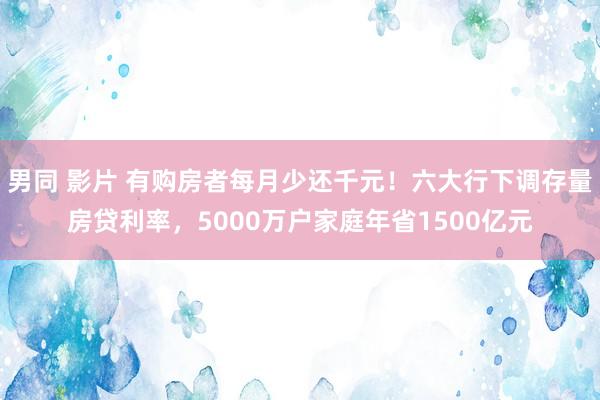 男同 影片 有购房者每月少还千元！六大行下调存量房贷利率，5000万户家庭年省1500亿元