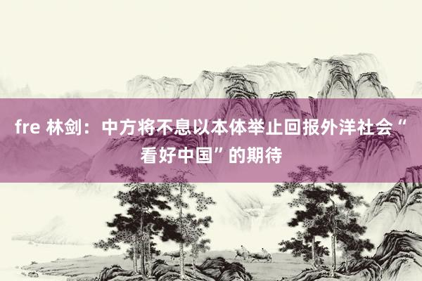 fre 林剑：中方将不息以本体举止回报外洋社会“看好中国”的期待