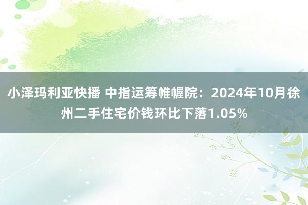 小泽玛利亚快播 中指运筹帷幄院：2024年10月徐州二手住宅价钱环比下落1.05%