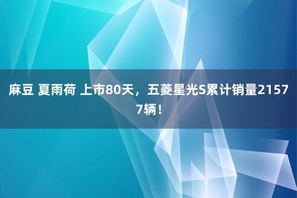 麻豆 夏雨荷 上市80天，五菱星光S累计销量21577辆！