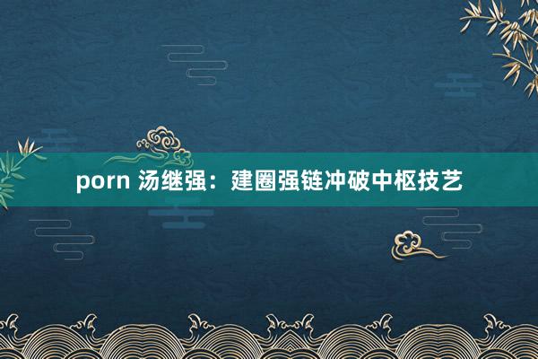 porn 汤继强：建圈强链冲破中枢技艺