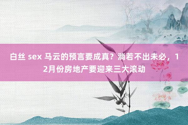 白丝 sex 马云的预言要成真？淌若不出未必，12月份房地产要迎来三大滚动