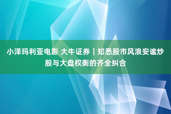 小泽玛利亚电影 大牛证券｜知悉股市风浪安谧炒股与大盘权衡的齐全纠合