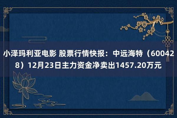 小泽玛利亚电影 股票行情快报：中远海特（600428）12月23日主力资金净卖出1457.20万元