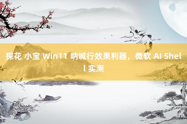 探花 小宝 Win11 呐喊行效果利器，微软 AI Shel