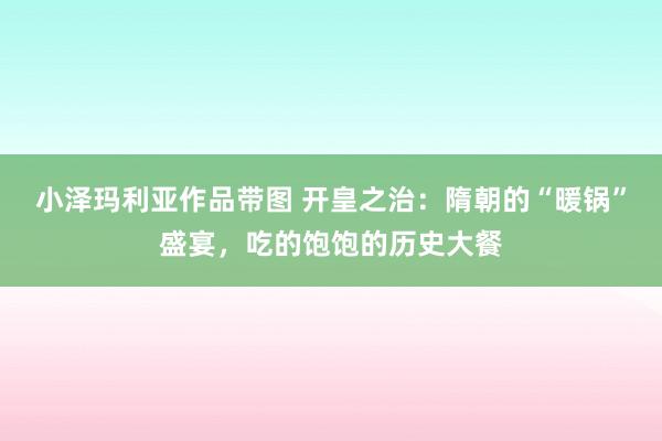 小泽玛利亚作品带图 开皇之治：隋朝的“暖锅”盛宴，吃的饱饱的历史大餐