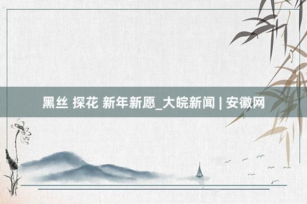 黑丝 探花 新年新愿_大皖新闻 | 安徽网