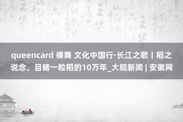 queencard 裸舞 文化中国行·长江之歌丨稻之说念，目