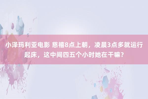 小泽玛利亚电影 慈禧8点上朝，凌晨3点多就运行起床，这中间四