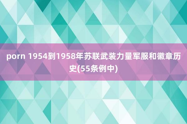 porn 1954到1958年苏联武装力量军服和徽章历史(5