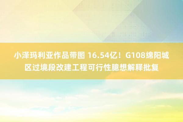 小泽玛利亚作品带图 16.54亿！G108绵阳城区过境段改建工程可行性臆想解释批复