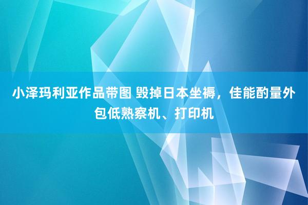 小泽玛利亚作品带图 毁掉日本坐褥，佳能酌量外包低熟察机、打印机