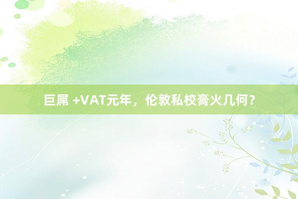 巨屌 +VAT元年，伦敦私校膏火几何？