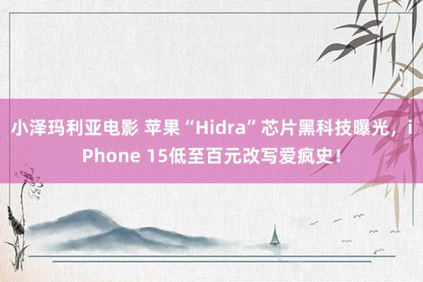 小泽玛利亚电影 苹果“Hidra”芯片黑科技曝光，iPhon