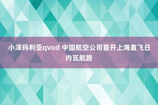 小泽玛利亚qvod 中国航空公司首开上海直飞日内瓦航路